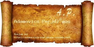 Adamovics Perjámos névjegykártya